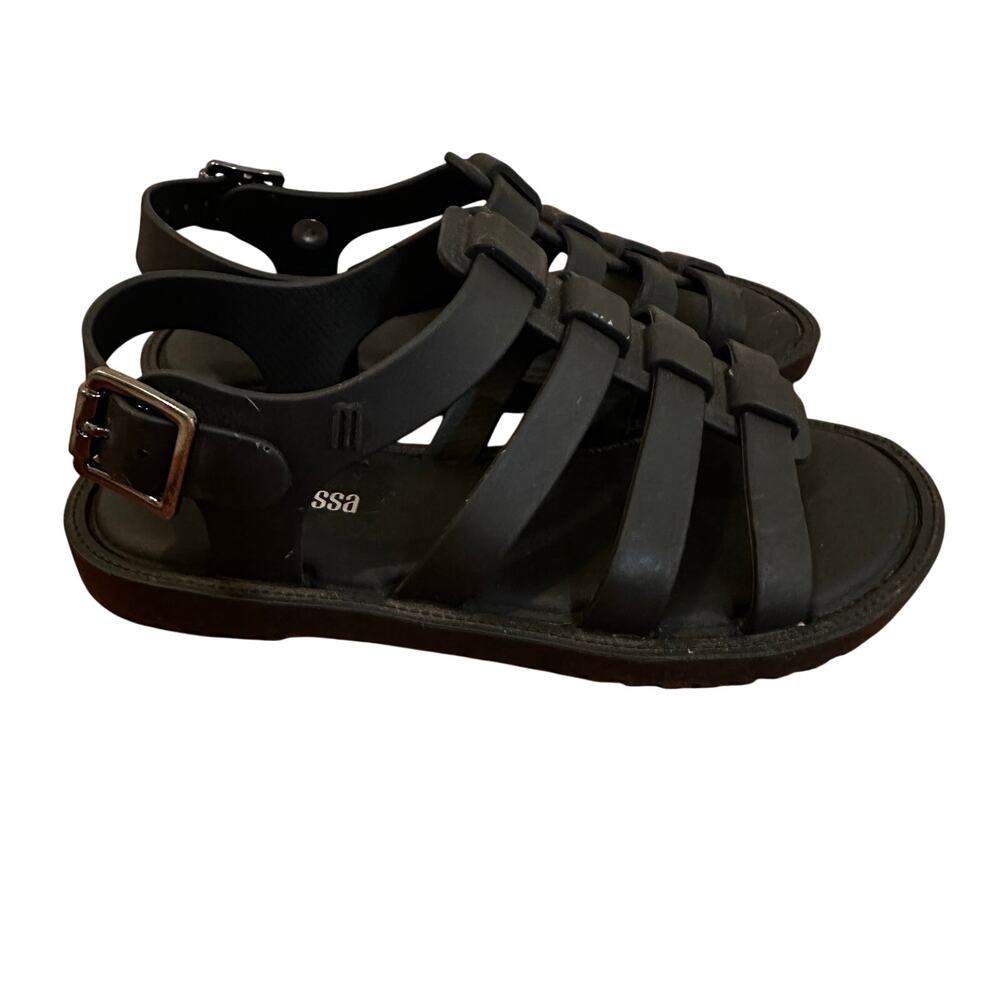 Mini Melissa Jelly Sandals sz 11 Black Mini Melissa Fisherman Sandals